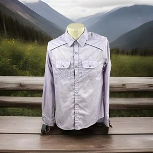 BKE Men's Standard Fit Pearl Snap Long Flip Cuff Sleeve Purple Shirt XXLarge New - Picture 1 of 20
