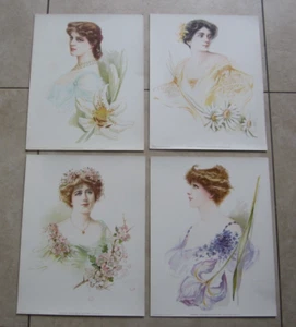 Set of 4 Old Vintage 1904 - Antique VICTORIAN PRINTS - Eminent Actresses - Picture 1 of 1