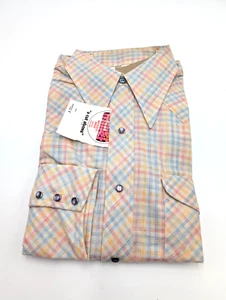 Nueva Camisa De Colección Miller Colorado Western Wear Manga Larga con Broches de Perla Azul - Imagen 1 de 9