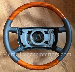 Volante madera/cuero cebra mercedes r129 126440017, r107, w124, w126, 201 - Imagen 1 de 17