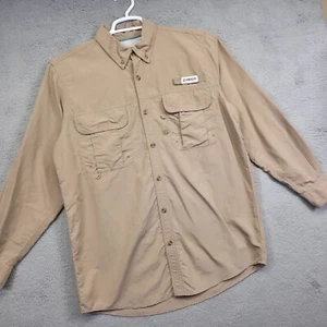 Magellan Shirt Mens M Tan Angler Fit Utility Vented Performance Fishing Outdoor - Picture 1 of 12