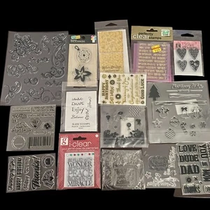 clear stamps lot set of 14 & 1 clear sticker brand new - Picture 1 of 24