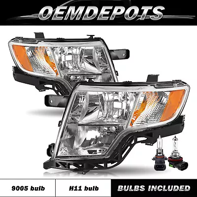 For 2007-2010 Ford Edge SE SEL Headlight Headlamp Pair Left+Right LH+RH W/B - Image 1 of 4