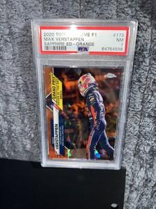 2020 Topps Chrome F1 #173 Max Verstappen #/25 Sapphire Orange Refractor RC PSA 7
