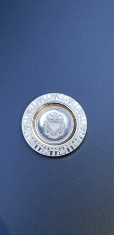 STERLING SILVER FRANKLIN MINT dollhouse MINIATURE ADAM III PLATE swags shield Cover