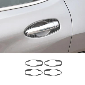 For Nissan X-Trail 14-18 Real Carbon Fiber Exterior Side Door Handle Frame Trim - Picture 1 of 8