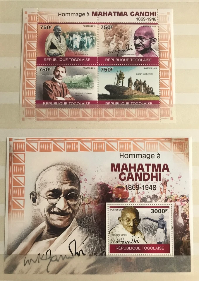 Togo 2010 - Humanistas / Mahatma Gandhi from India  - stamps MNH** Alb.7 - Image 1 of 1