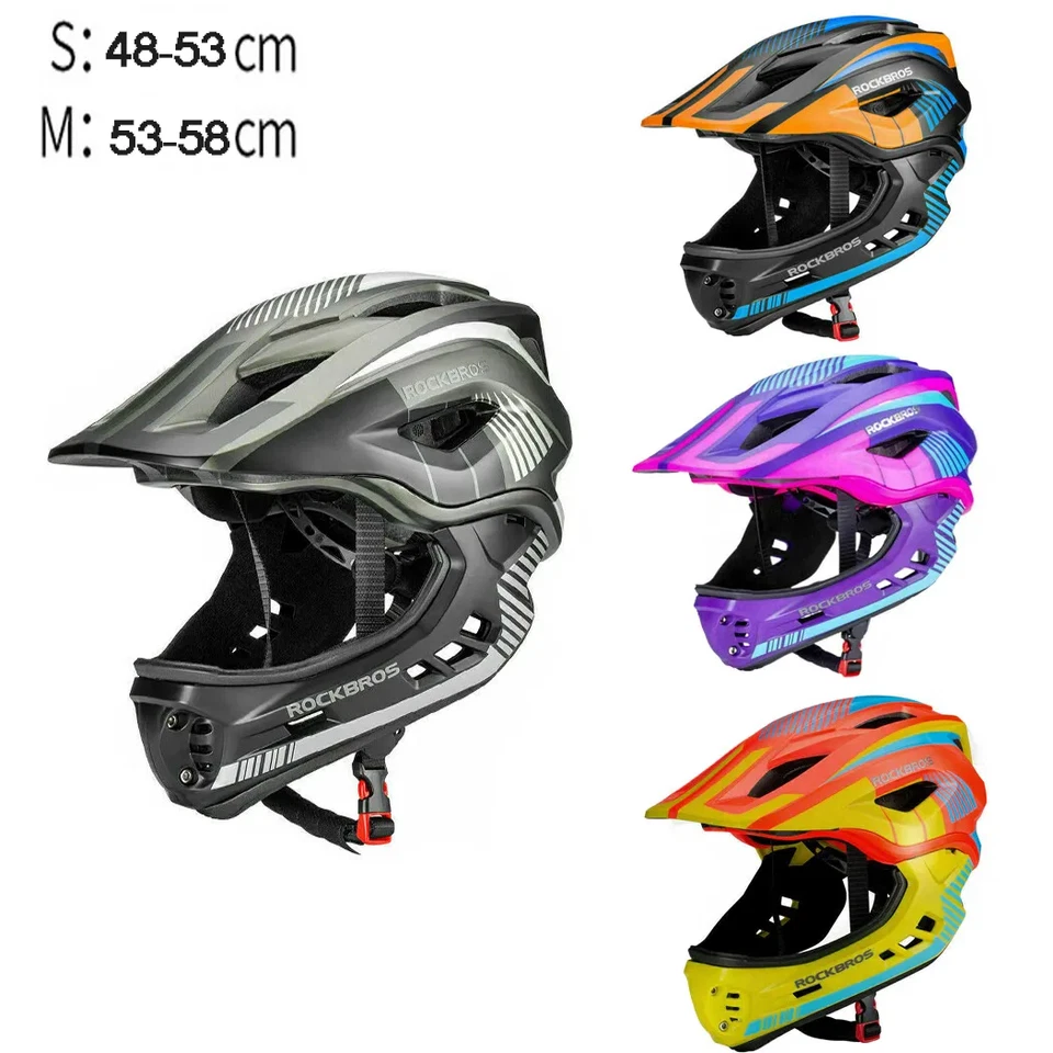 ROCKBROS Casco de Bicicleta Niños Casco Completo Desmontable Ultraligero Seguridad Foto 1 de 4