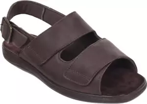 Cosyfeet Mens Sandals Boris Wide Fit 3H Width Brown UK Sizes 6 to 13 Extra Roomy - Picture 1 of 6