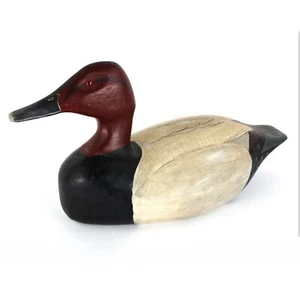 Hand Carved Wooden Duck Decoy, Canvas Back Drake Duck Decoy - Picture 1 of 7