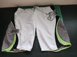 Rip Curl Board Shorts Men's Size 39? Green Black White ColorBlock Embroidered - Picture 1 of 6