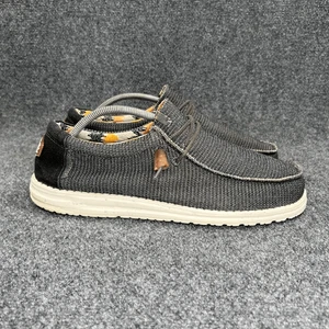 Hey Dude Wally Strickschuhe Herren Größe 14 anthrazitgrau Canvas Stretch Slipper Schuh - Bild 1 von 11