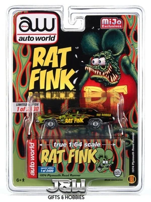 Auto World Plymouth Road Runner 1974 Rat Fink 1/64 - Immagine 1 di 4