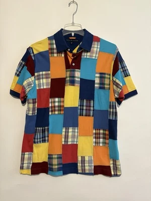 Tommy Hilfiger M Polo Patchwork Cuadros Y2K Años 90 Rugby Preppy Academia De Colección  Foto 1 de 4
