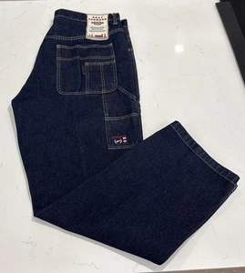 VTG Phat Farmers Jeans Mens Sz 40x33 Dark Wash Baggy Carpenter 90s Skater - Picture 1 of 15