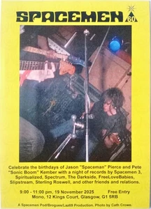 Sonic Boom Spacemen 3 Spiritualized New Promo Glasgow 2025 Postcard Flyer Card - Bild 1 von 1