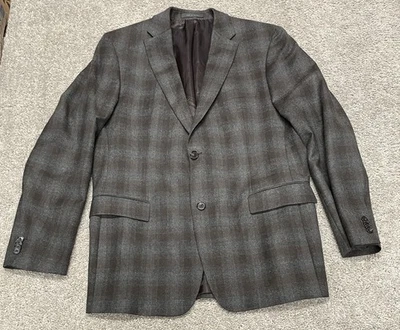 Hugo Boss Blazer Pasini Brown Plaid Wool 2-Btn Sportcoat 44 L EUC Double Vent - Image 1 of 4