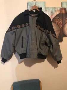 Vintage 90s Canyon Guide Outfitters Gray/Black Aztec SouthWestern XL Jacket USA - Bild 1 von 11