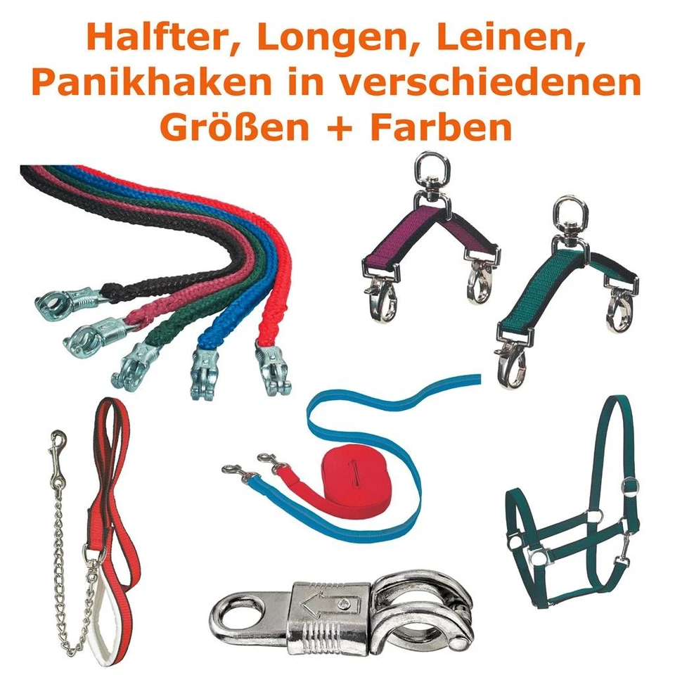 Longe Halfter Führstrick Pferdelonge Longierleine Stallhalfter Weidehalfter NEU - Bild 1 von 1