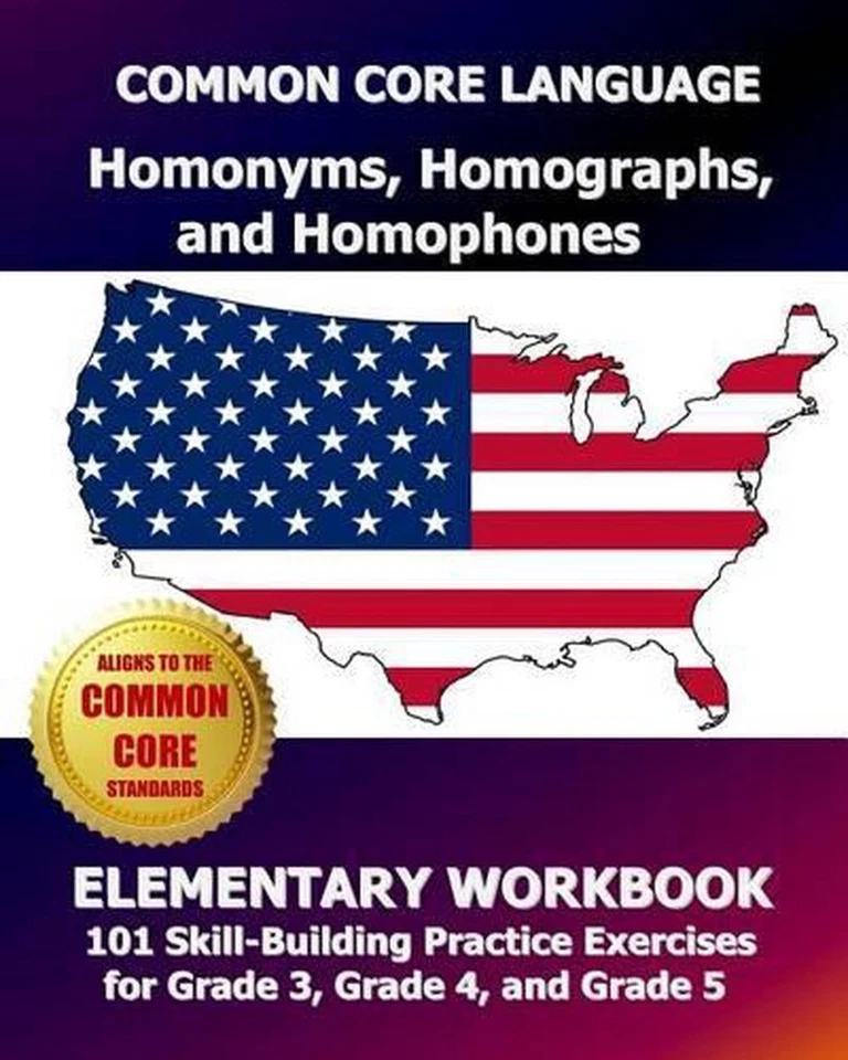 COMMON CORE LANGUAGE Homonyms, Homographs, and Homophones Elementary Workbook: 1 - Image 1 of 1
