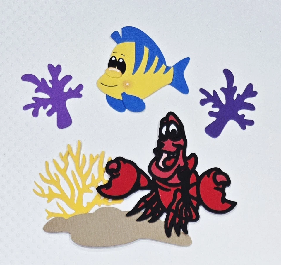 Juego Little Mermaid Friends. Álbum de recortes, piezas de papel para hacer tarjetas Foto 1 de 1