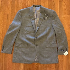 Chaps Mens Grey Textured Stretch Blazer Suit Coat Size 48L New With Tags - Picture 1 of 11