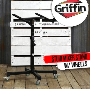 Mixeur de musique studio GRIFFIN support sur roues - équipement d'enregistrement DJ chariot support de table - Photo 1/14