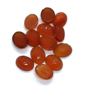 Flat Back Natural Red Onyx Loose Gemstone Oval Rose Cut For Making All Jewelry - Imagen 1 de 14