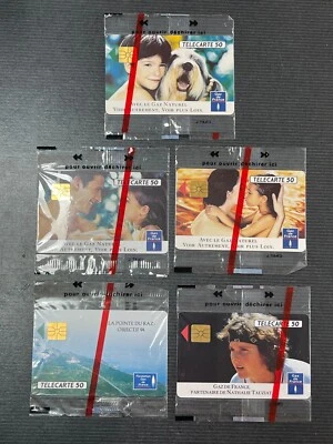 Lot de 5 télécartes neuf sous blister, publiques, Gaz de France, 50 unités - Image 1 of 2