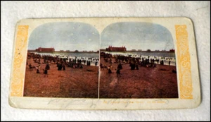 Vintage Stereoview Card Atlantic City Shore #D086 - Picture 1 of 3