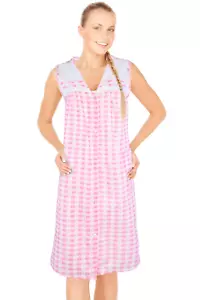 JEFFRICO Hauskleider für Damen mit Taschen leichte Staubwedel Hausmäntel 512 - Bild 1 von 48