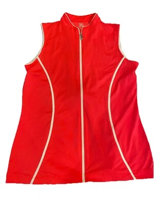 Tail White Label S Top Neón Naranja Rosa Blanco Rayas Golf Tenis Pickle Cremallera Foto 1 de 4