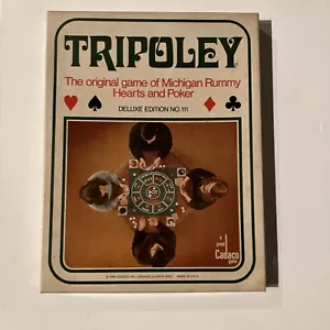 Tripoley Deluxe Layout Board Game Vinyl Mat Michigan Rummy Cadaco Vintage ‘69 LN - Picture 1 of 4