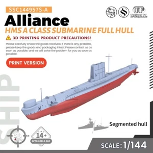 Kit Modelo Militar SSMODEL 1/144 HMS Clase A Submarino Alianza Casco Completo - Imagen 1 de 5