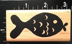 SCALY FISH SEA CREATURE PRINT Zimprints Wood Mounted Rubber Stamp - Picture 1 of 3