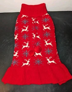 Extra Small Red Christmas Dress Dog Outfit - Picture 1 of 4