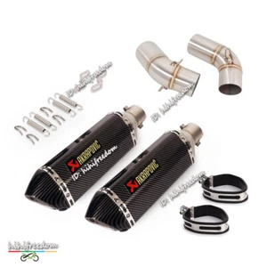 Silenciadores sin cordones de tubo medio de escape doble 51 mm para Ducati Monster 696 795 796 1100 - Imagen 1 de 11
