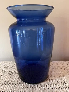 Handblown Cobalt Blue Vase - Picture 1 of 7