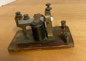 Antique J.H. Bunnell Code Key Sounder Wooden Base - Picture 1 of 11