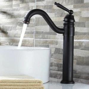 Oil Rubbed Bronze Single Lever Bathroom Kitchen Faucet Swivel Spout Mixer Tap - Picture 1 of 6