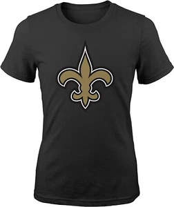 Team Apparel Girls' New Orleans Saints Short Sleeve Crew T-Shirt, Black, XL 16 - Picture 1 of 6