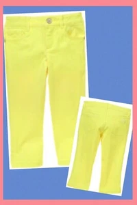 NWT 7 Gymboree “EVERYDAY FAVORITES” cotton YELLOW CAPRIS Adj Waist Zipper Snap - Picture 1 of 3