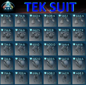 ARK ASA PVE Tek Suit BP Blueprints Boots Chestpiece Guantlets Helmet leggings - Picture 1 of 252