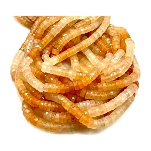 Beautiful Peach Aventurine Natural Gemstone Heishi Disc Tire Shape Beads Strands - Picture 1 of 6