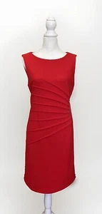 Carmen Marc Valvo Red Shift Holiday Cocktail Dress Size 8 Zipper Detail - Picture 1 of 11