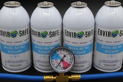 Arctic Air for R1234yf, 4 cans with Gauge, COLDER AIR, Enviro-Safe - Image 1 of 3