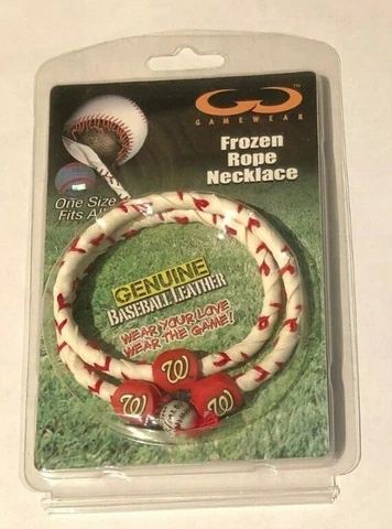 Washington Nationals Gamewear Frozen Rope Genuine MLB Baseball Leather Necklace Cover