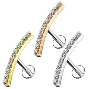 Helix Ohr Knorpel Ohr Piercing Stecker Multi Kristall Bogen Innengewinde - Imagen 1 de 5