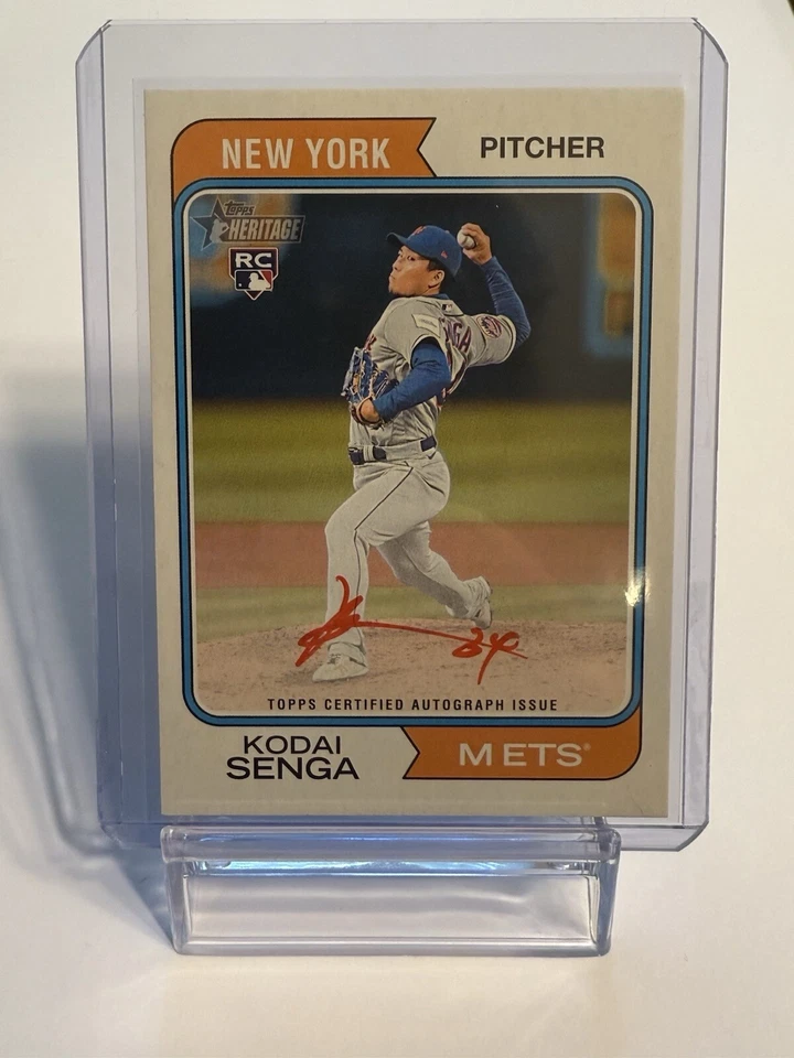 2023 Topps Heritage High Number - Red Ink Autograph RC #ROA-KS Kodai Senga /74  - Image 1 of 2