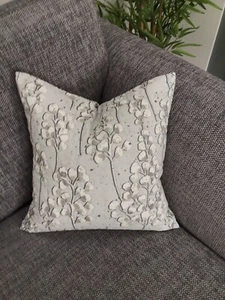16”x 16” Cushion Cover in Ashley Wildes ‘Kernock’ furnishing fabric, Fog - Picture 1 of 4